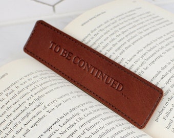 Personalized Stitched Leather Bookmark, Handmade in USA