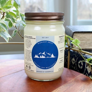 Midnight Drift Soy Candle | 12oz Candle | Hand Poured Soy Candle | 100% Natural Soy Wax Candle