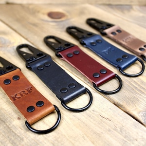 Leather Belt Clip Keychain | Free Personalization | Leather Key fob | Leather Key Chain | Keychain for Men | Personalized Leather Gift