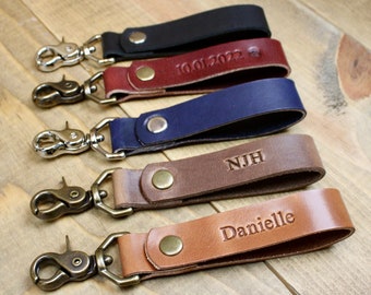 Leather Keychain with Snap Button | Free Personalization | Key Fob for Men | Leather key chain | Keychain for Women | Custom Keychain