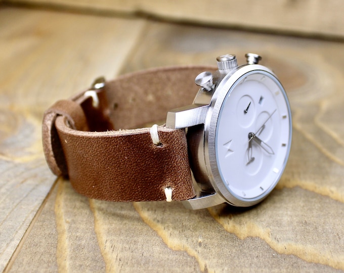 Handcrafted horween Leather Watch Band: USA Made, Full Grain
