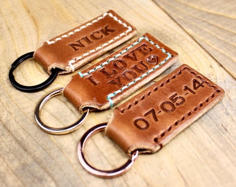 Buck Brown Leather Keychain | Free Personalization | Men Keychain | Woman Keychain | Leather Key Fob | Leather KeyChain | Leather Accessory