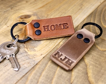 Leather KeyChain | Free Personalization | Key Holder | Leather Keyfob | Women Key Chain | Keychain for Men | Initial Keychain
