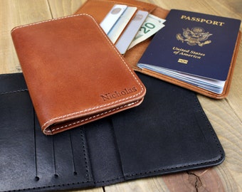 ★Aest & Recreation★ PASSPORT WALLET (BROWN) Leather Passport Wallet and Holder | Handcrafted With Free