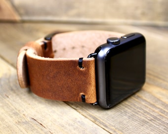 Correa de cuero Horween hecha a mano para Apple Watch: Fabricada en EE. UU.