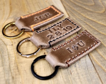 Brown Leather KeyChain | Free Personalization | Keychain for Men | Keychain for Women | Key Fob Holder | Keychain Accessory