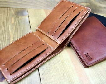 Leather Bifold Wallet | Personalized | Custom Wallet for Him | Handcrafted Wallet | Leather Accessory | 3rd Anniversary Leather Gift