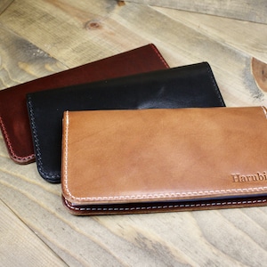 Porta chequera de cuero con personalización gratuita / Billetera fina de cuero para chequera / Funda de cuero para chequera / Regalo de aniversario