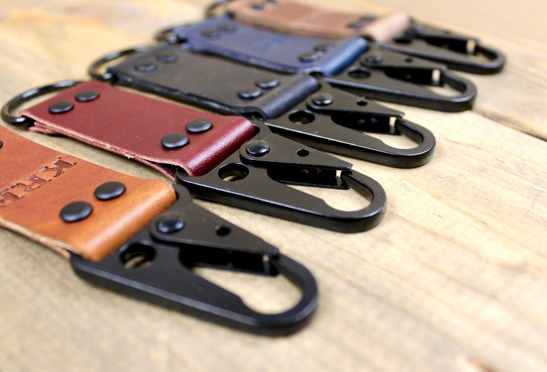 Belt Clip Leather Keychain Free Personalization Leather Etsy