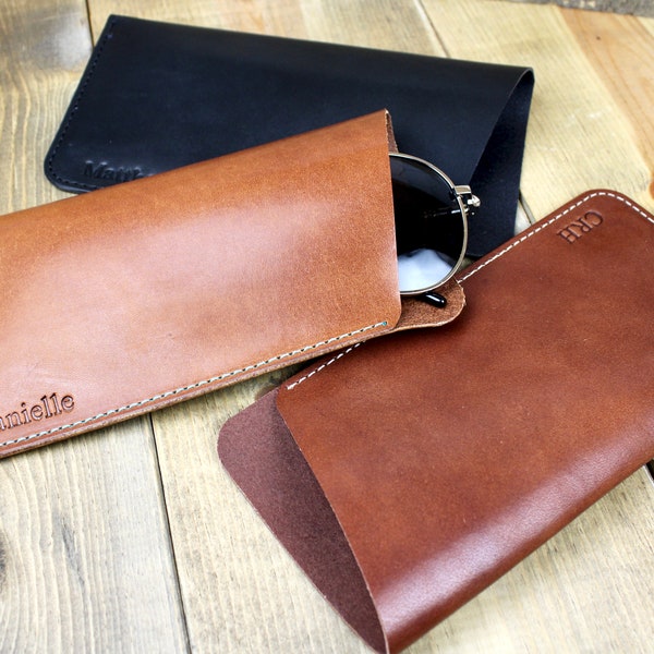 Leather Glasses Sleeve Free Personalization | Glasses Case Leather | Sunglasses Case Leather | Soft Glasses Case | Leather Accessory