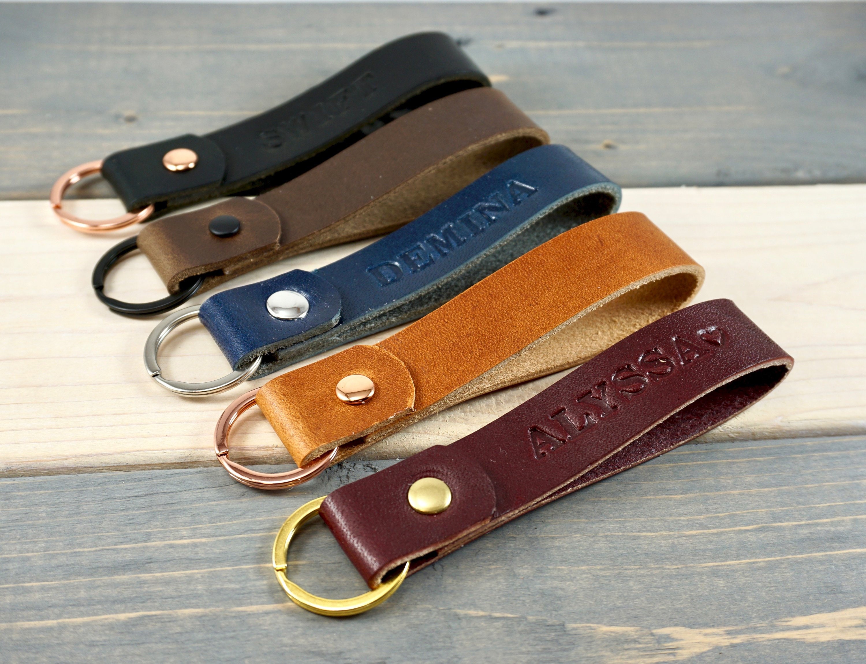 Leather Lanyard Free Personalization Key Fob for Women and Etsy