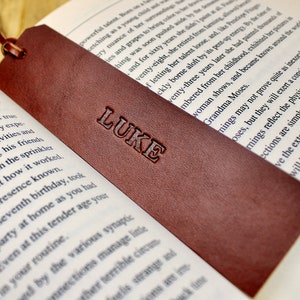 Personalized Leather Bookmark, 3rd Anniversary Gift, Leather Accessory, Graduation Gift for Men or Women, Custom Name Bookmark