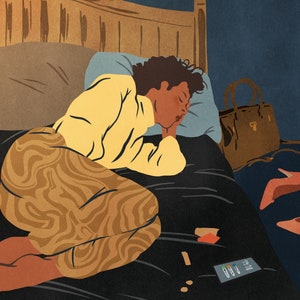 Afterwork Nap, Illustration, Art Print A5