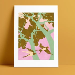 Ilustración A3 del vuelo de las golondrinas (árbol de roble)
