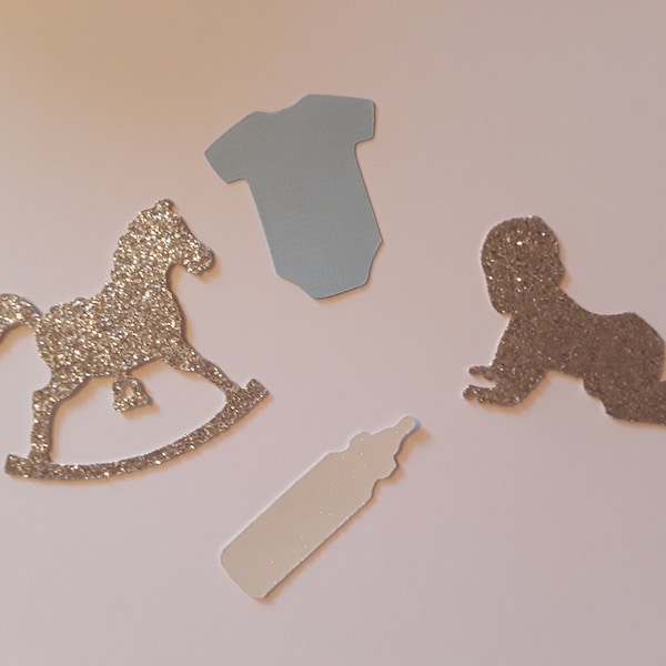 Baby Shower Confetti-Rocking Horse Confetti, Babies Confetti, Onesies Confetti, Baby Bottles Confetti