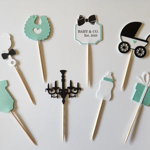Baby & Co. Cupcake Toppers* Babyparty Cupcake Toppers* Frühstück im inspirierten Cupcake Toppers