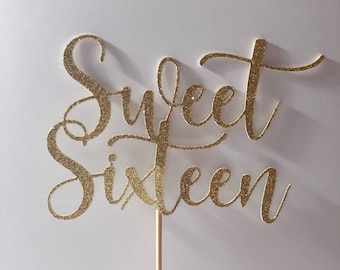 Sweet Sixteen Cake Topper-Sweet 16 Cake Topper
