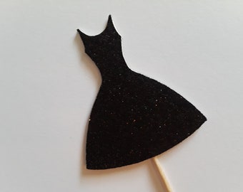 Little Black Dress Cupcake Toppers