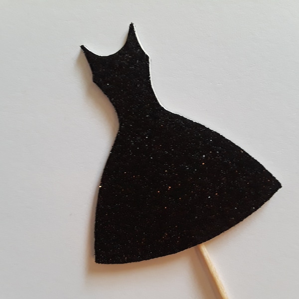 Little Black Dress Cupcake Toppers