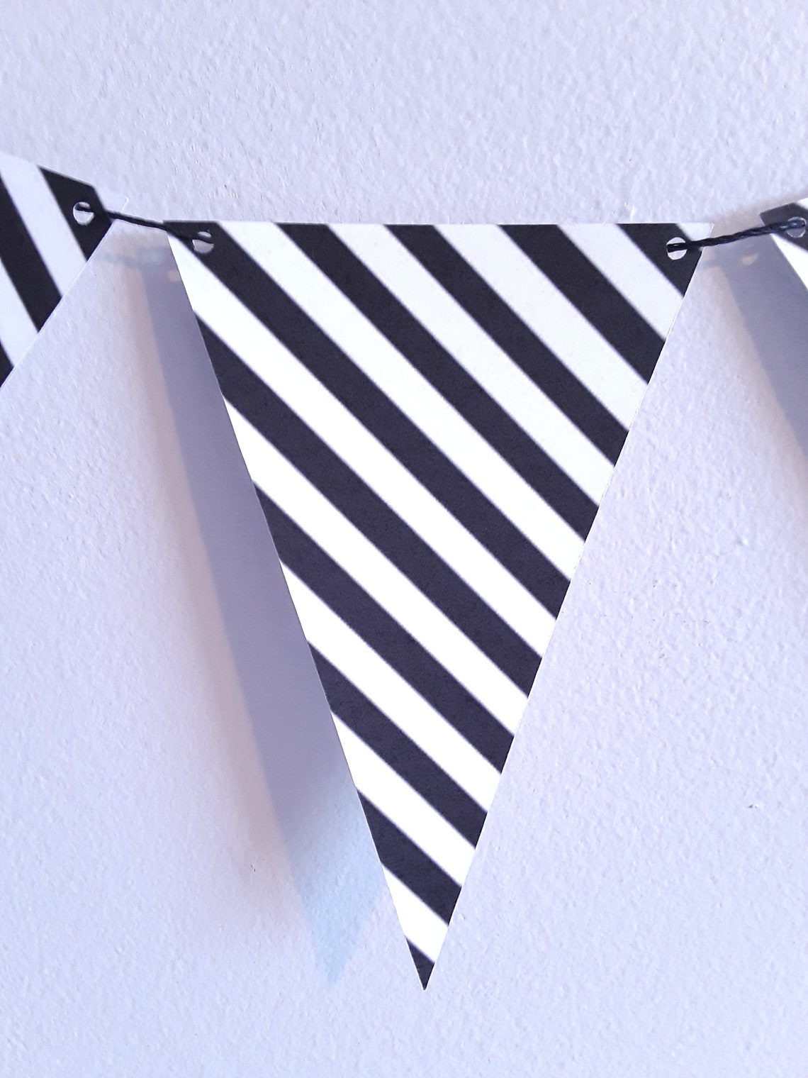 Black and White Striped Banner | Etsy
