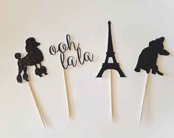 Décorations pour cupcakes caniche français