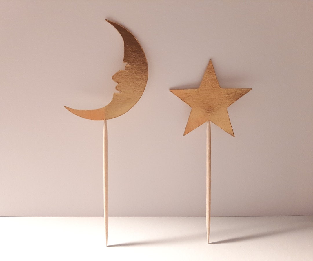 Moon and Stars Cupcake Toppers - Etsy