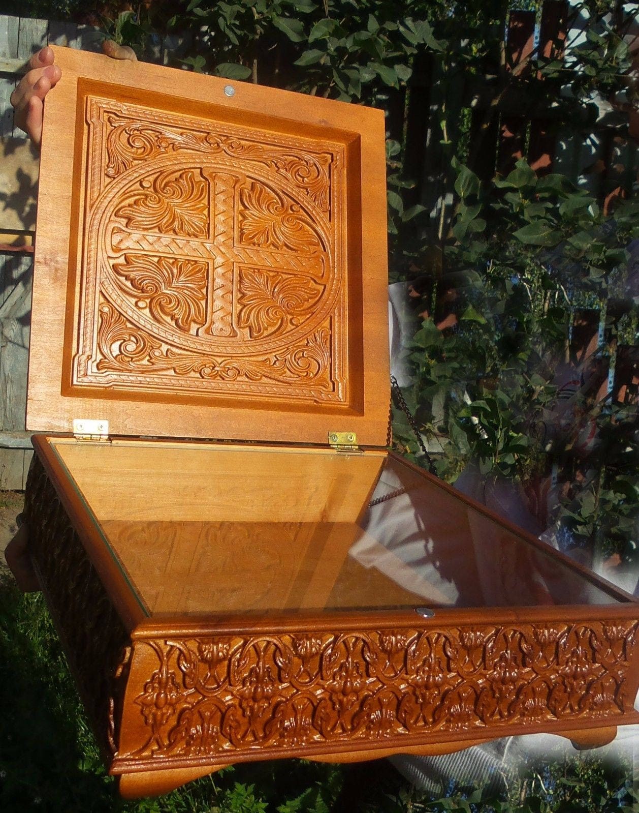 Reliquary box Carved Wooden decorative box . Great religious Etsy