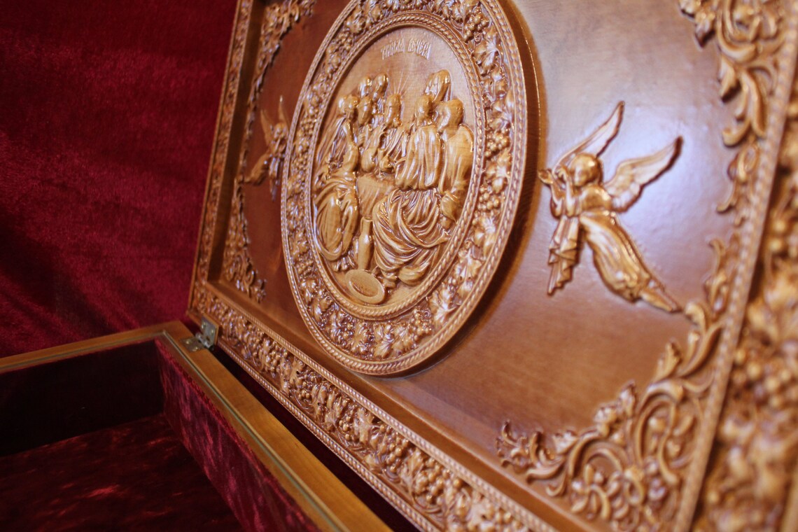 Reliquary box Orthodox Carved Wooden. Rare Medium size. Etsy
