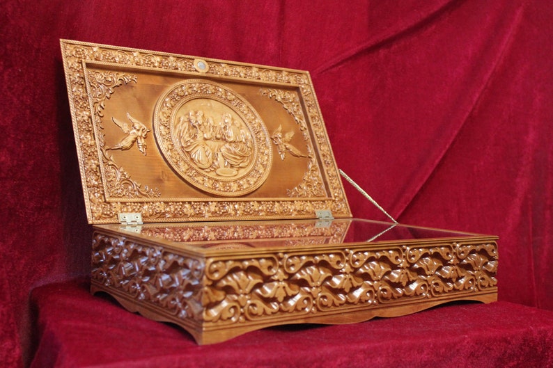 Reliquary box Orthodox Carved Wooden. Rare Medium size. Etsy