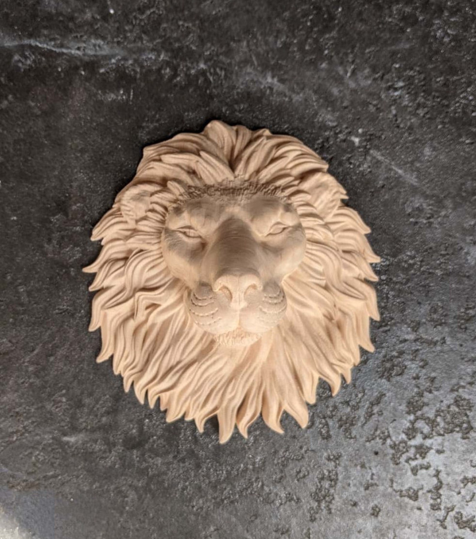 Lion Head Lion Face wood carvings entry door plaque wood Etsy