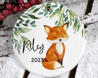 Fox Ornament*Woodland*Woodland Animals*Woodland Decor*Custom Ornament*Personalized Ornament*Baby Shower Gift*Grandma Gift*Nana Gift