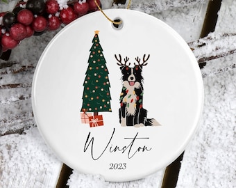 Christmas Border Collie Ornament*Border Collie Gift*Dog Ornament*Pet Ornament*Custom Pet Ornament*Pet Gift*Pet Ornaments*Memorial Ornament