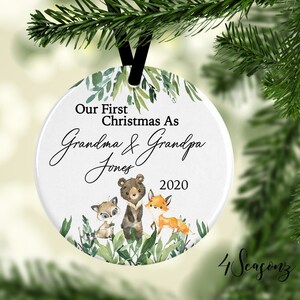 Personalized First Christmas as Grandparents*Grandparent Ornament*Grandma Ornament*Grandpa Ornament*Baby Ornament*Grandparent Gift