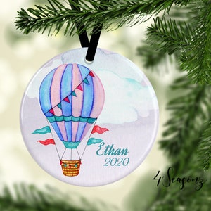Hot Air Balloon Christmas Ornament*Child Ornament*Name Ornament*2019 Christmas Ornament*Christmas Ornament*Personalized Ornament