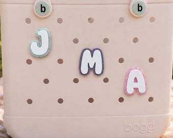 Personalized Bubble Letter Initial Bogg Bag Charm, Custom Bag Charm for Kids, Colorful Letter Tote Accessory
