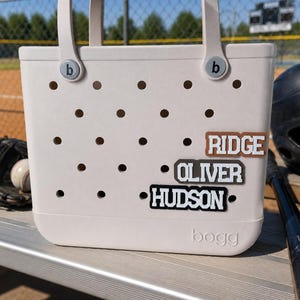 Personalized Sports Bogg Bag Name Charm | Custom Baseball Softball Football Bag Tag | Acrylic Name Charm | Team Mom Gift image 14