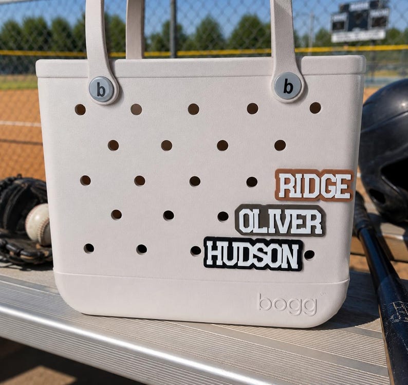 Personalized Sports Bogg Bag Name Charm | Custom Baseball Softball Football Bag Tag | Acrylic Name Charm | Team Mom Gift image 14