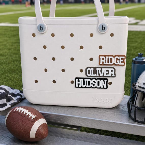 Personalized Sports Bogg Bag Name Charm | Custom Baseball Softball Football Bag Tag | Acrylic Name Charm | Team Mom Gift