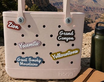 National Park Bogg Bag Charm | Personalized Bag Accessory | Pick Your Park | Travel Gift | Hiking Lover Gift