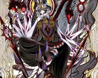 The Devourer Witch, Wupeng, Original Character Gold Plated Print