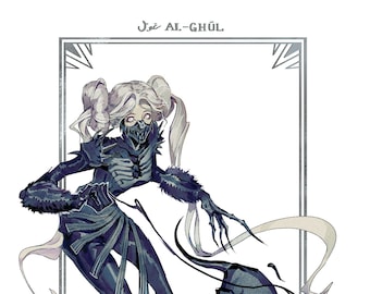 Goul Girl - Gold Plated Print, Original Illustration