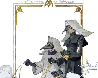 Plague Doctor, Original Character Gold Plated Print