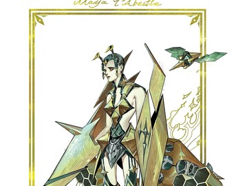 Killer Bee Girl - Gold Plated Original Character Print