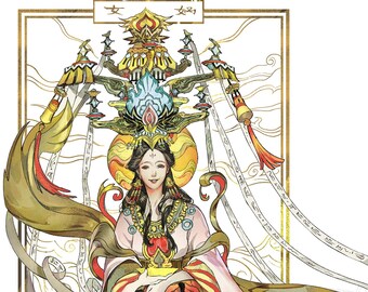Goddess of Life, Original Character Gold Plated Print