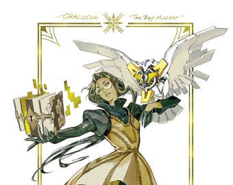 The Magical Key Liberian, Original Character Gold Plated Print