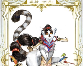 Animal Witch, Wupan, Original Character Gold Plated Foil Print