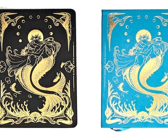 Mermaid Journal, Hand-pressed Gold Foil, Dot interior