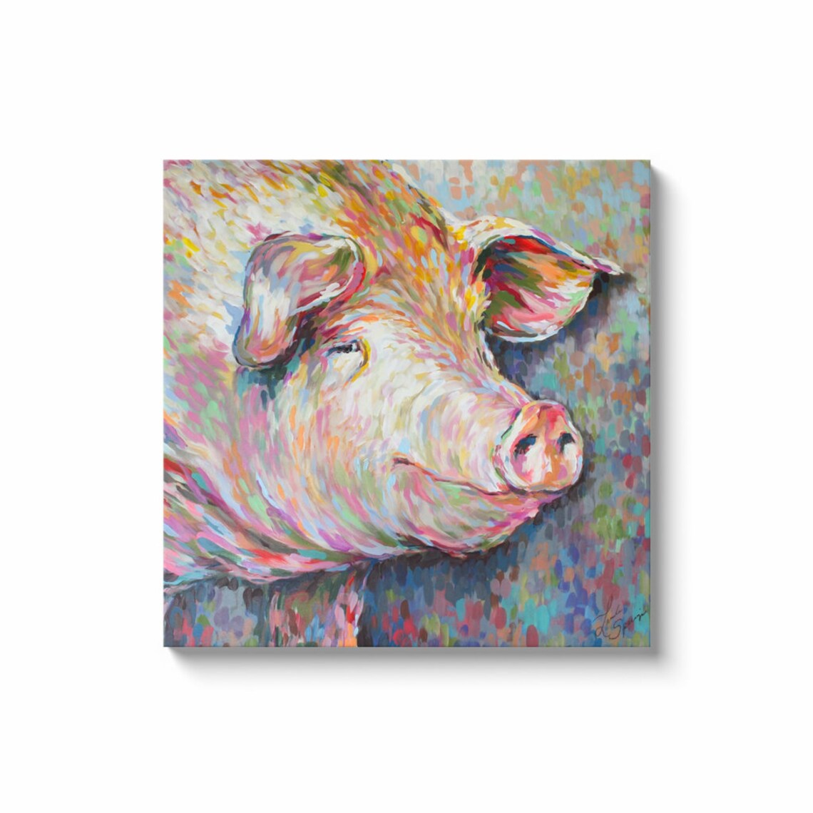 Kevin the Modern Pig Canvas Wraps - Etsy