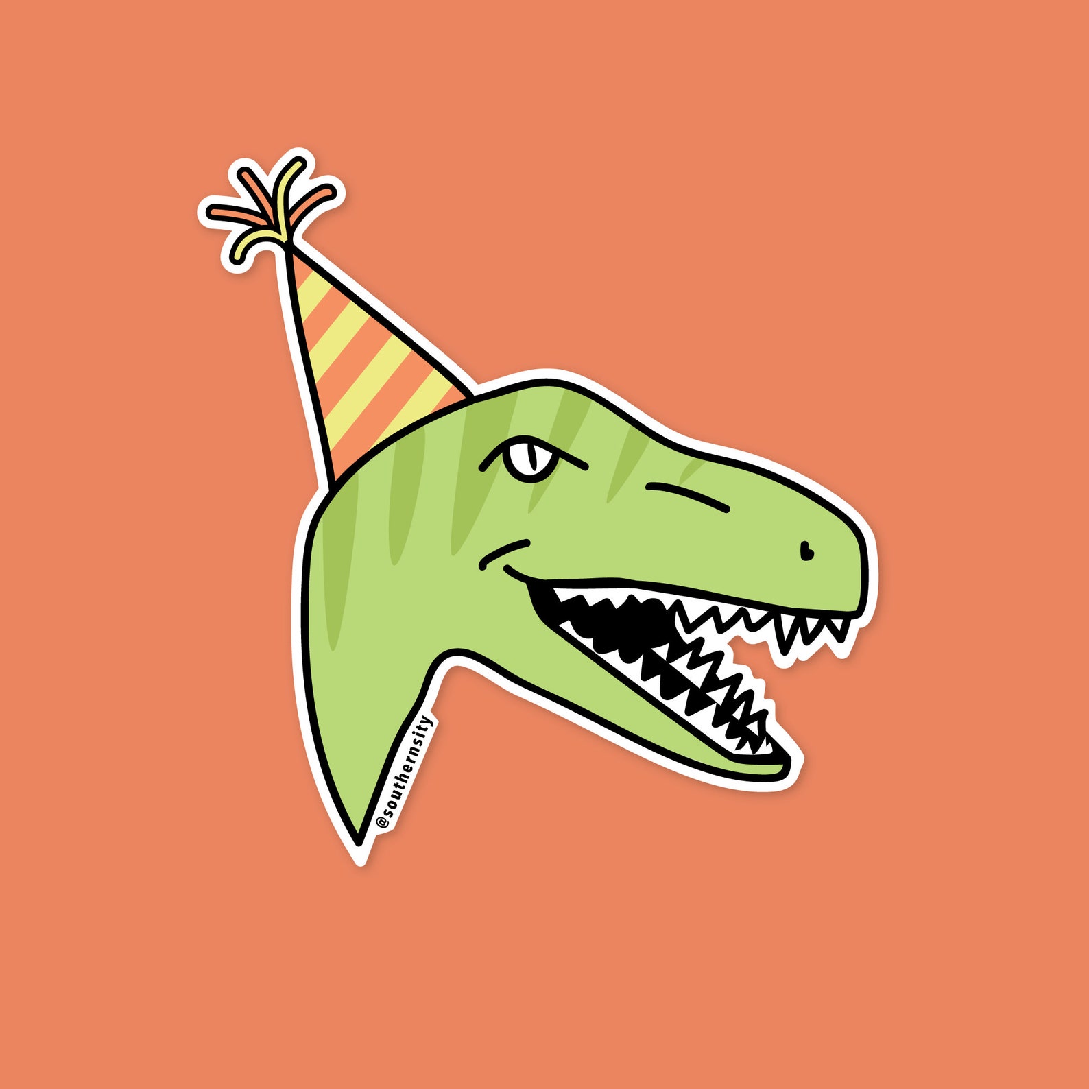 Raptor Party Hat Sticker - Etsy