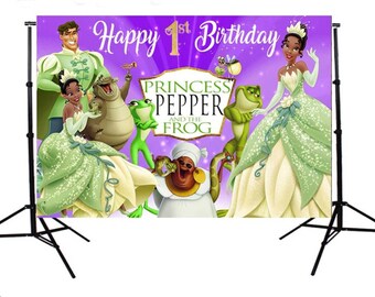 24x36 Princess And The Frog Party Banner Princess Tiana Birthday